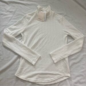 NWT FRNCH White Textured Turtleneck Size Large